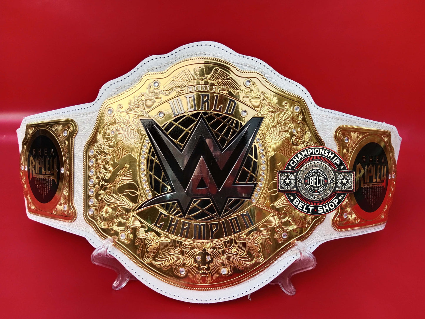 WWE Rhea Ripley Womens World Heavyweight White Strap Championship Title Belt