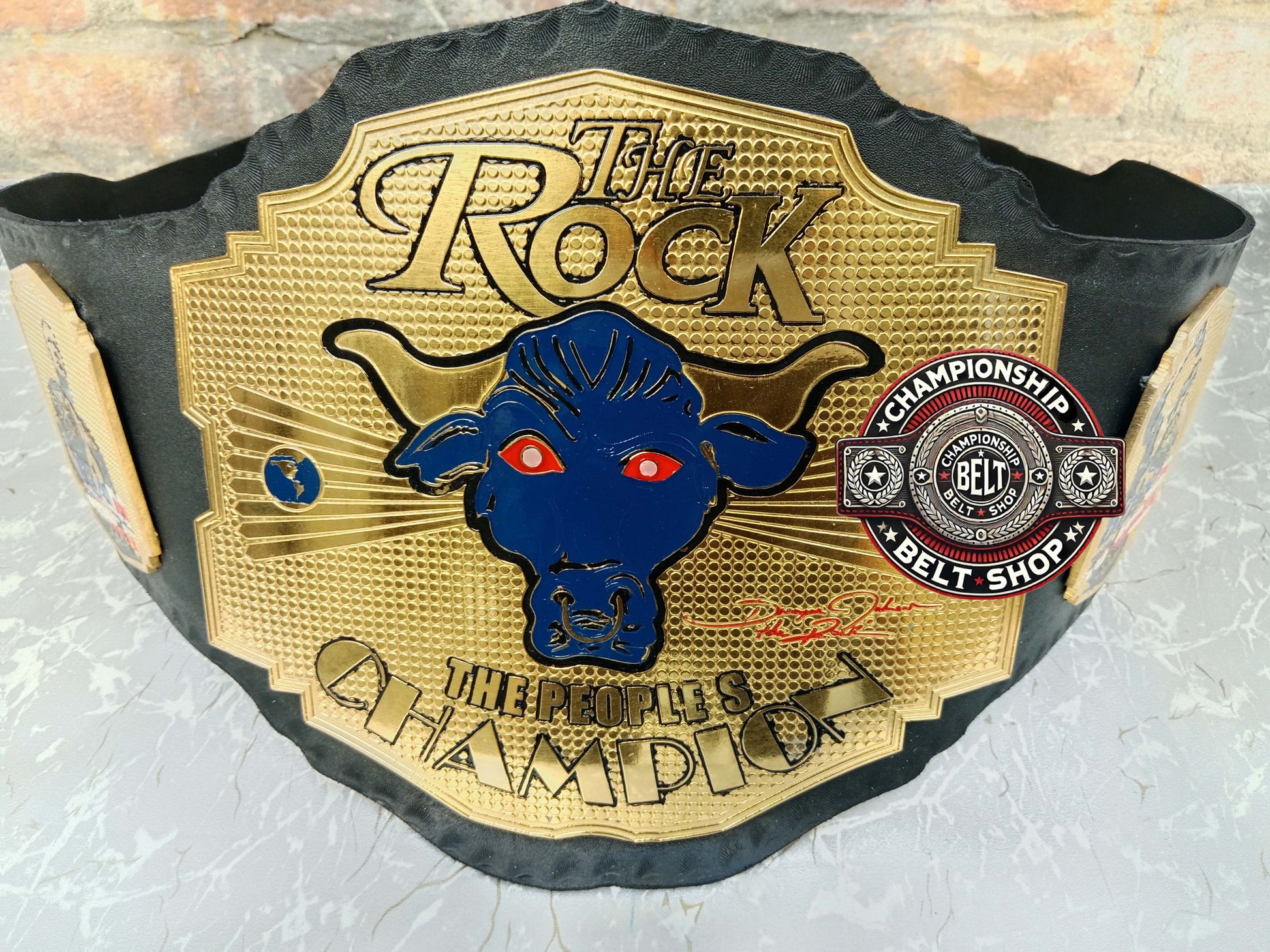 WWE Rock Brahma Bull Championship Title Belt