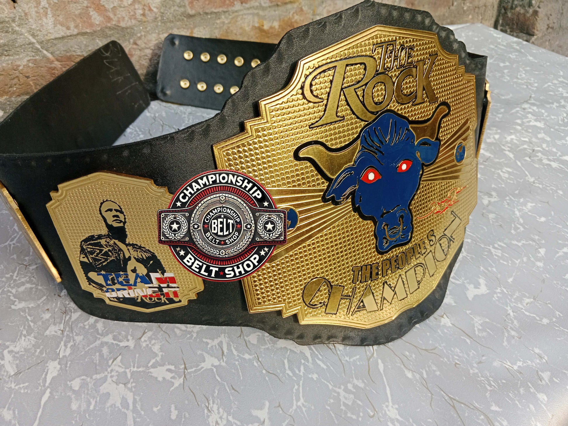 WWE Rock Brahma Bull Championship Title Belt