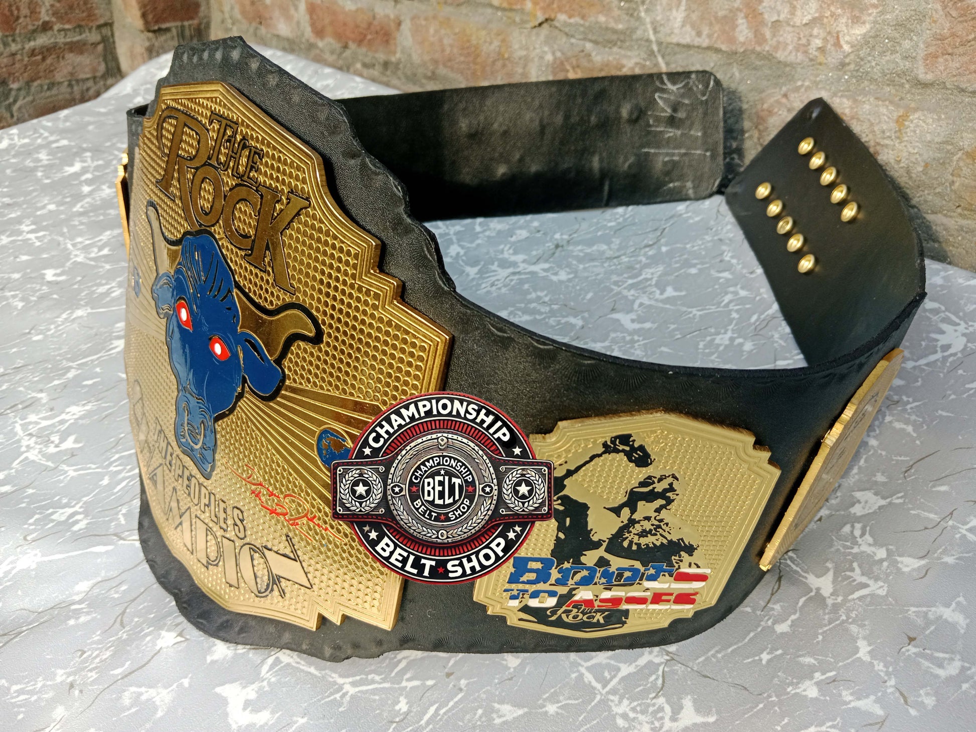 WWE Rock Brahma Bull Championship Title Belt