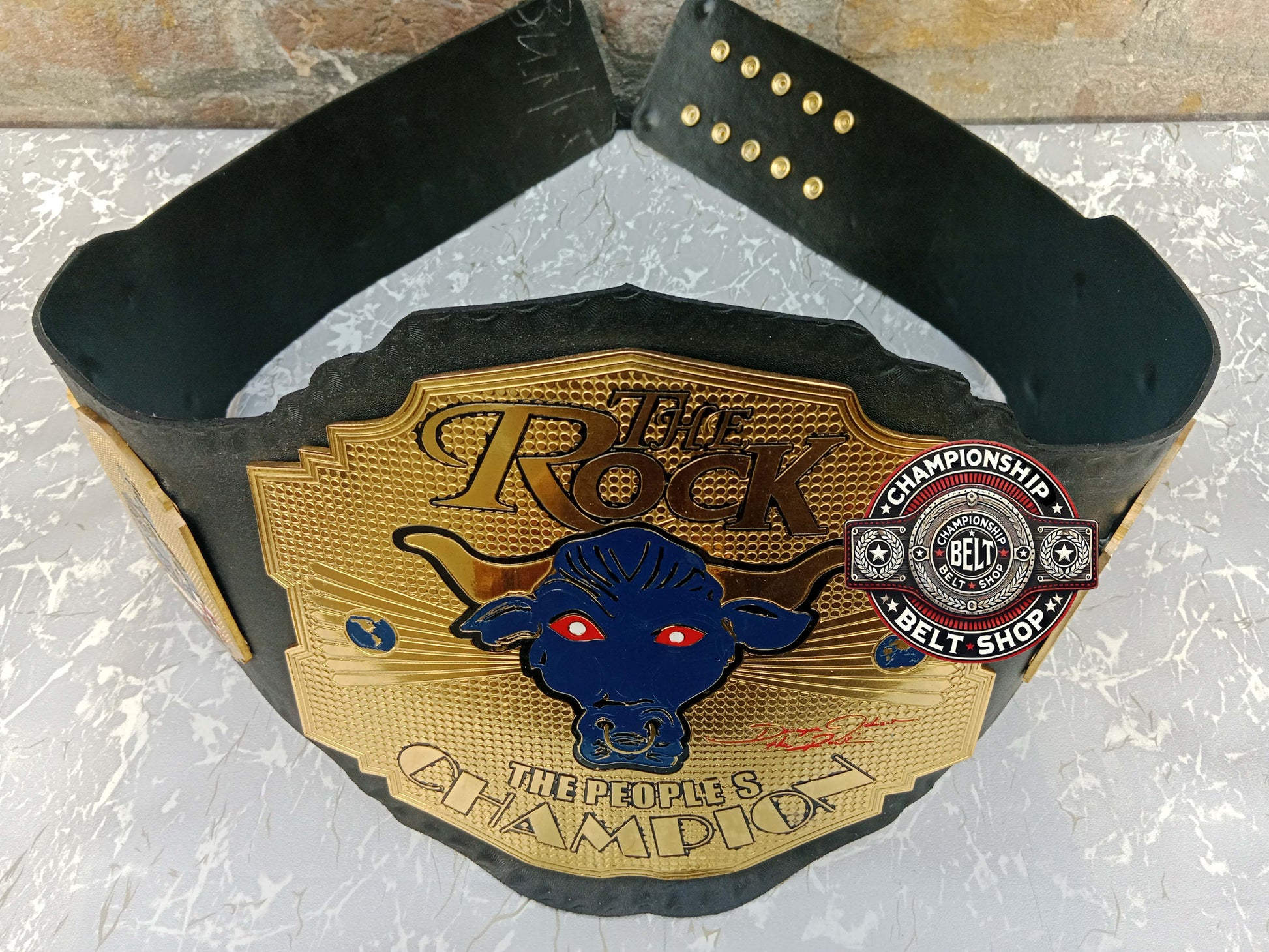 WWE Rock Brahma Bull Championship Title Belt