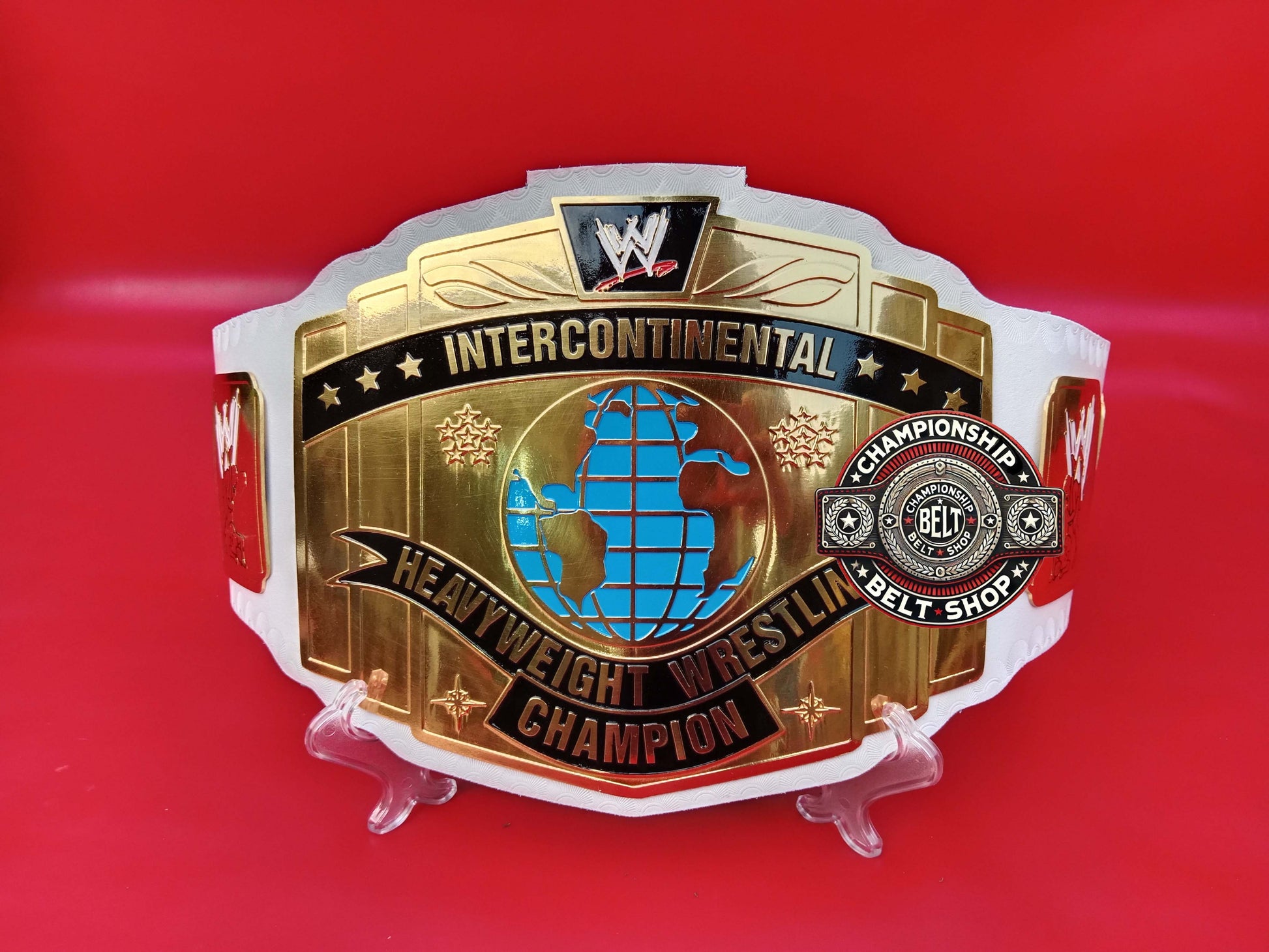 WWE White Intercontinental Championship Title Belt