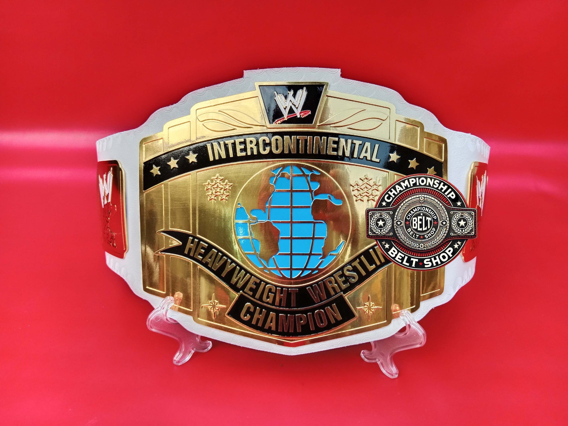 WWE White Intercontinental Championship Title Belt