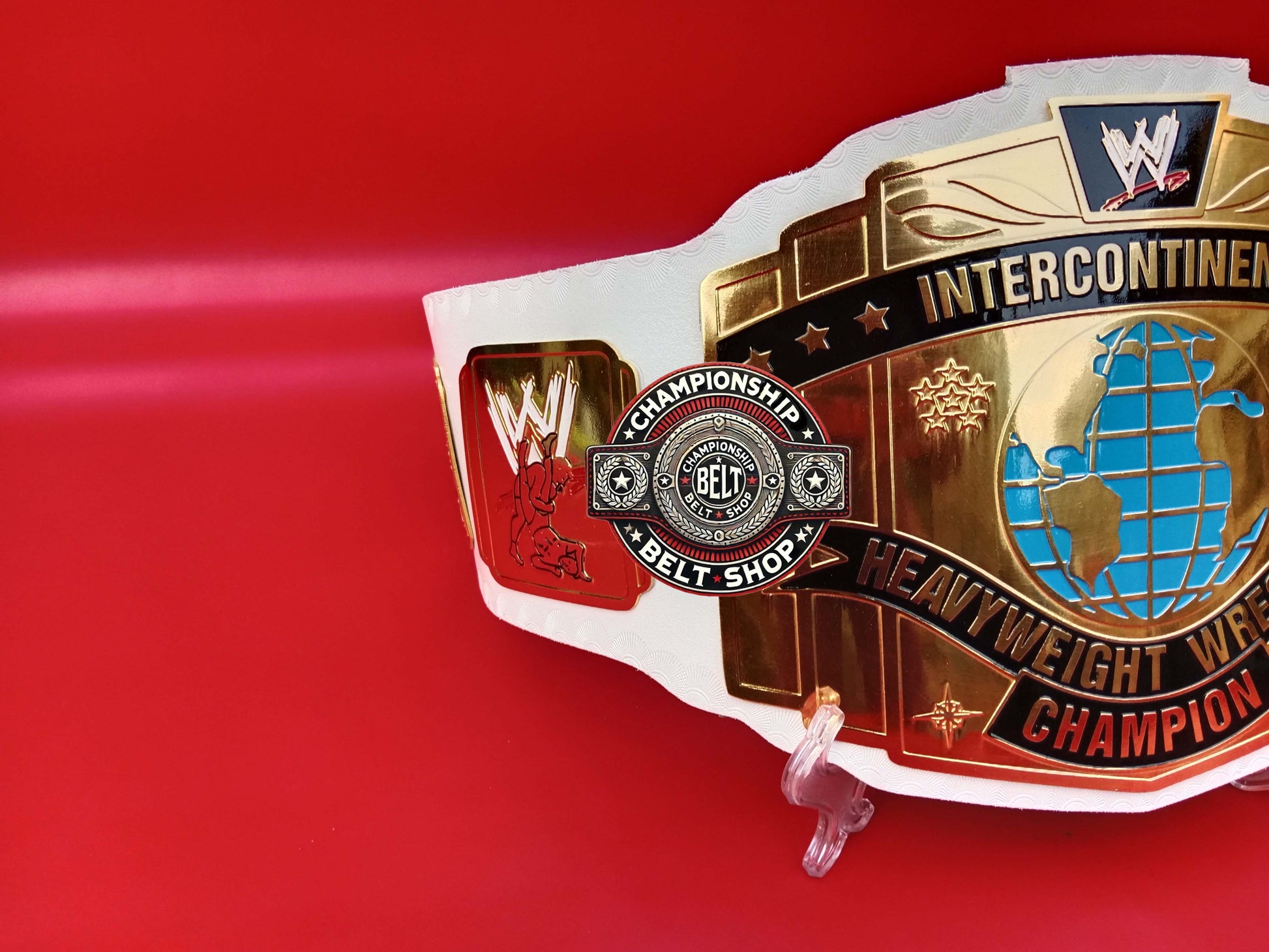 WWE White Intercontinental Championship Title Belt