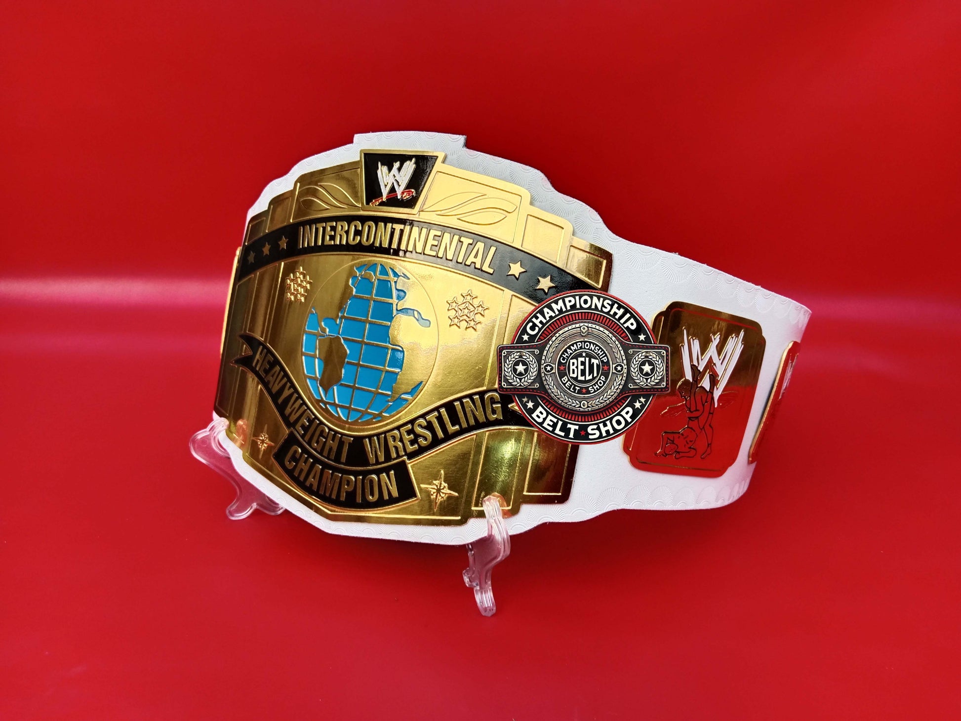 WWE White Intercontinental Championship Title Belt