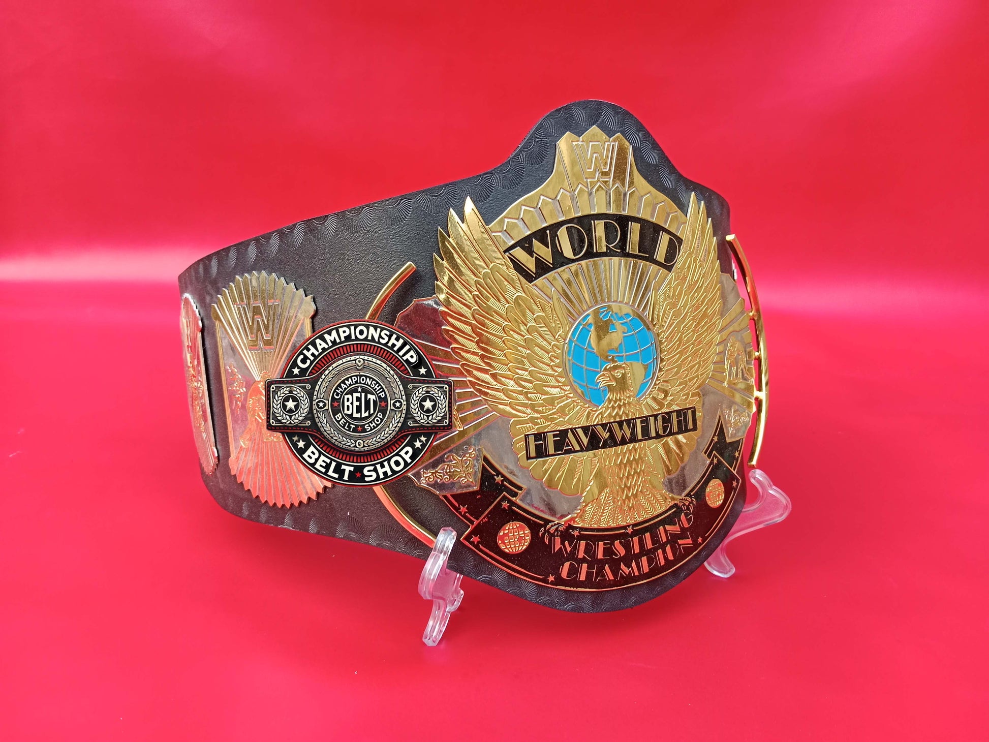 Black Strap Winged Eagle Championship Title Belt