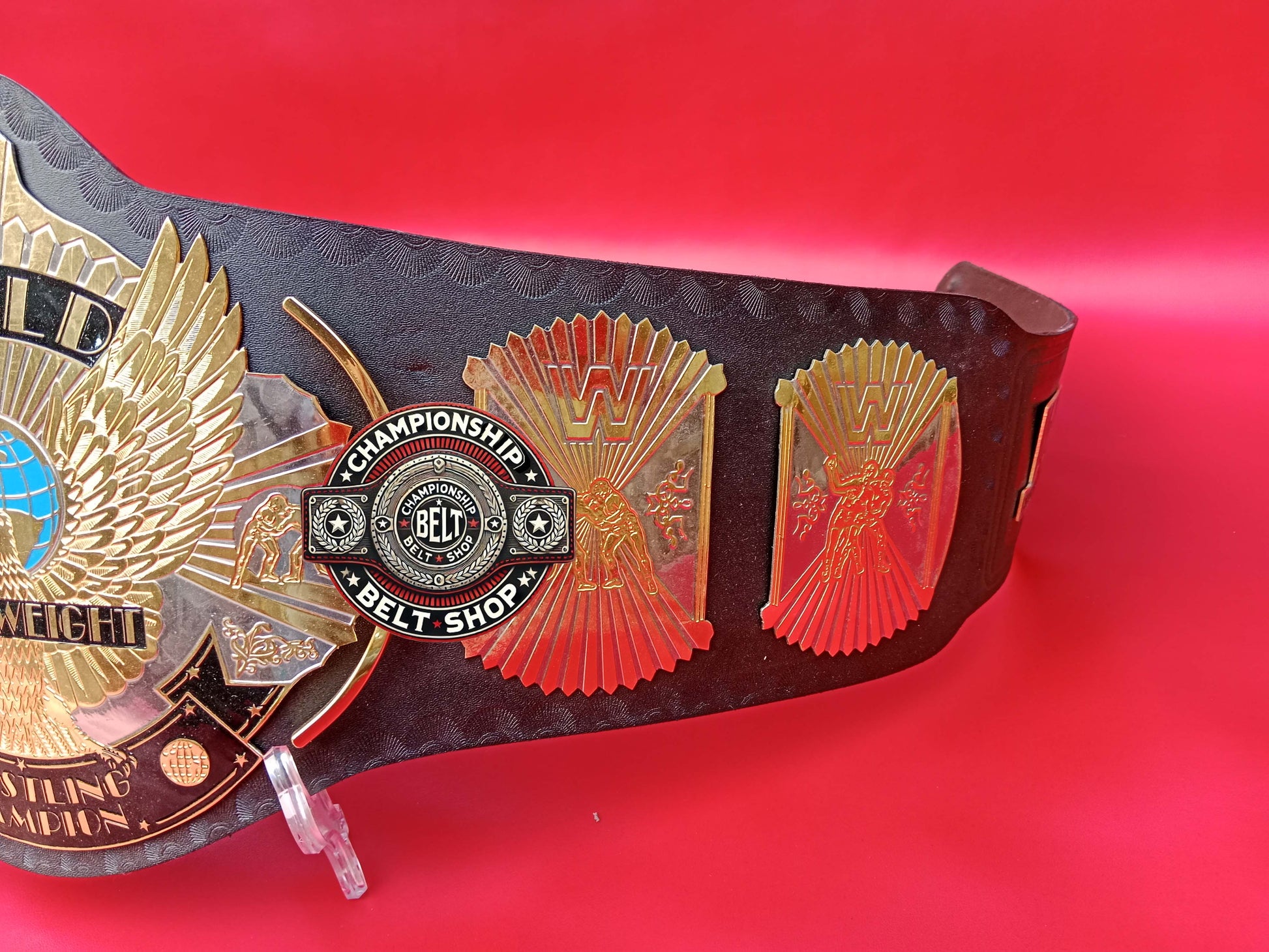 Black Strap Winged Eagle Championship Title Belt