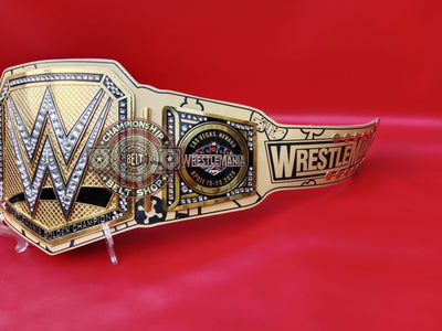 wwe-wrestlemania-41-las-vegas-golden-championship-title-belt