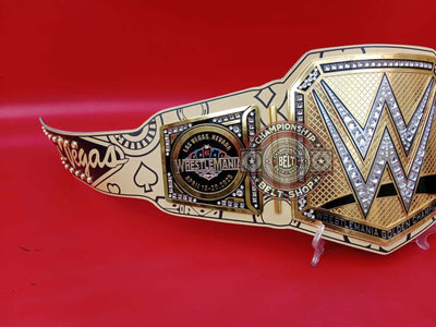 wwe-wrestlemania-41-las-vegas-golden-championship-title-belt