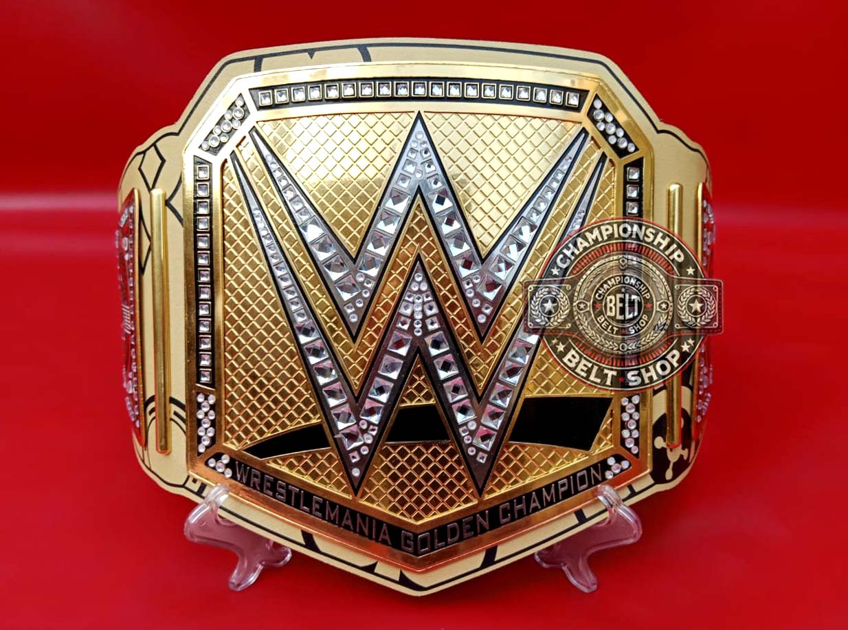 wwe-wrestlemania-41-las-vegas-golden-championship-title-belt