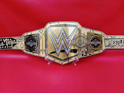 wwe-wrestlemania-41-las-vegas-golden-championship-title-belt