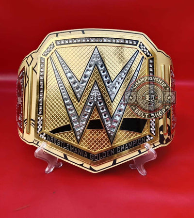 wwe-wrestlemania-41-las-vegas-golden-championship-title-belt