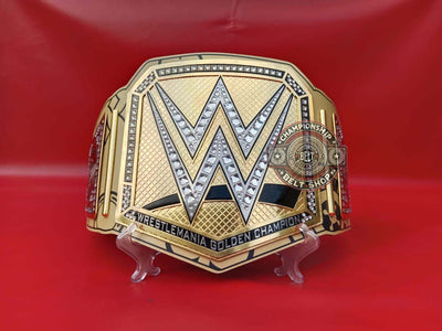 wwe-wrestlemania-41-las-vegas-golden-championship-title-belt