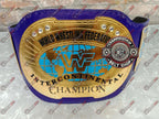 Blue Block Logo World Heavyweight Wrestling Championship Title Belt