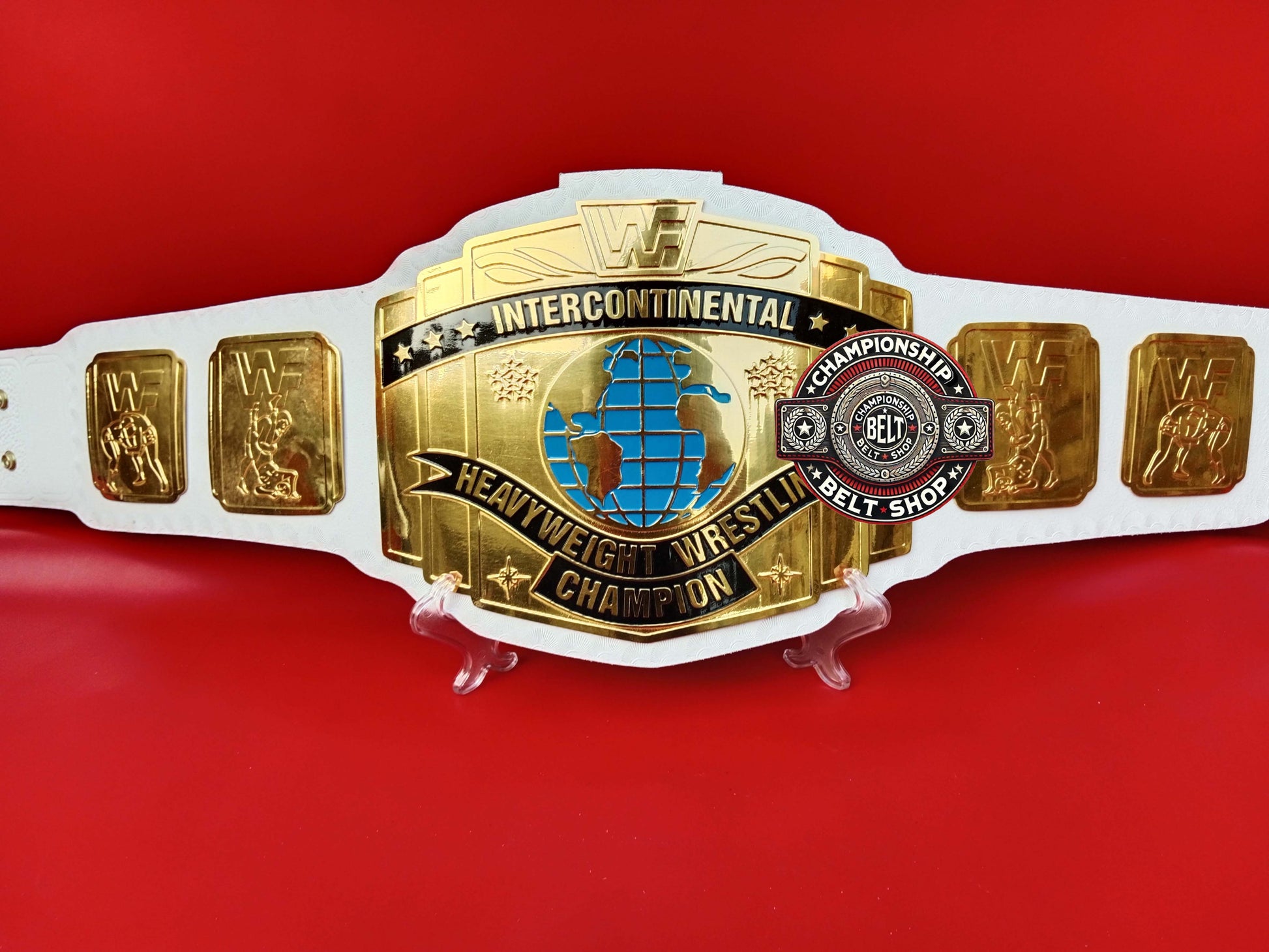 WWF White Strap Intercontinental Championship Title Belt