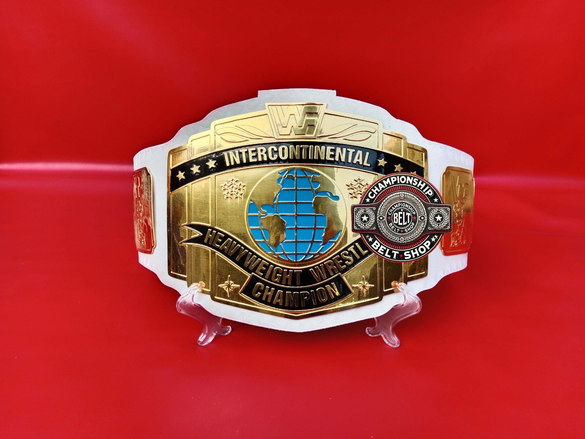 WWF White Strap Intercontinental Championship Title Belt