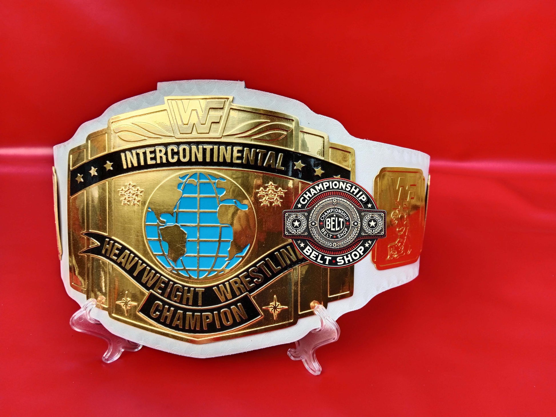WWF White Strap Intercontinental Championship Title Belt