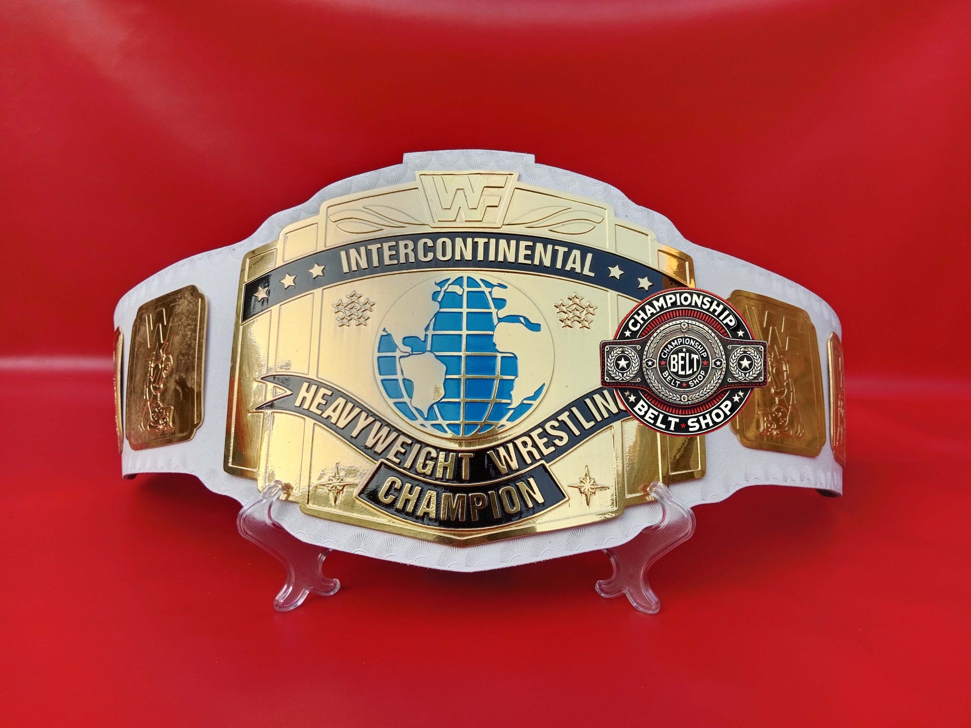 WWF White Strap Intercontinental Championship Title Belt