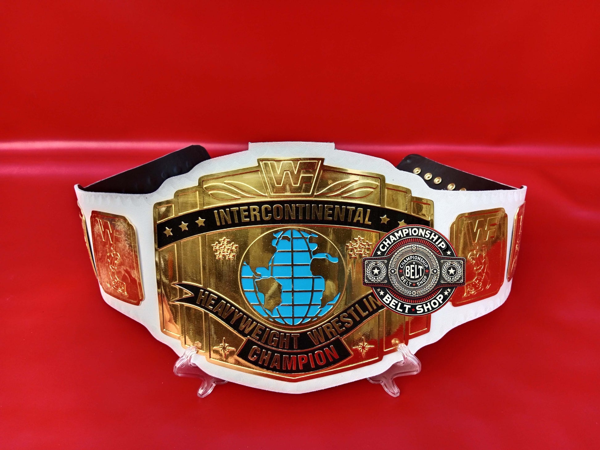 WWF White Strap Intercontinental Championship Title Belt