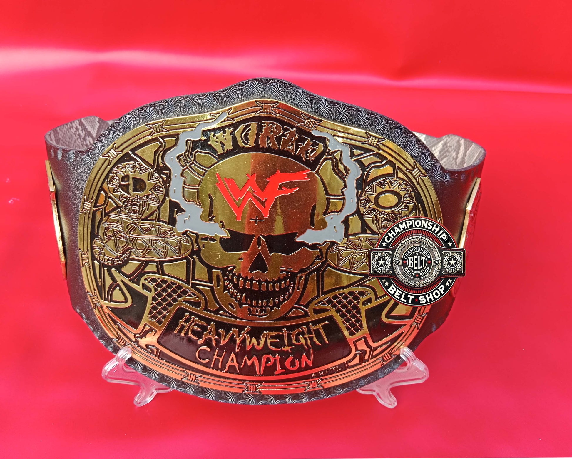WWF Smoking Skull Snake Skin Championship Title Belt